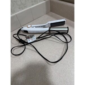 InStyler Wet to Dry Rotating Iron Hair Straightener Curler White Gold 1.25 Inch